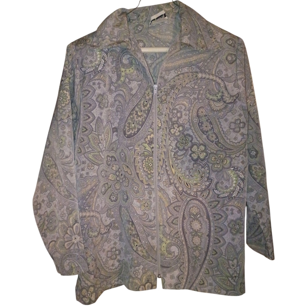 Bon Worth Paisley Utility Jacket - Blue and Green